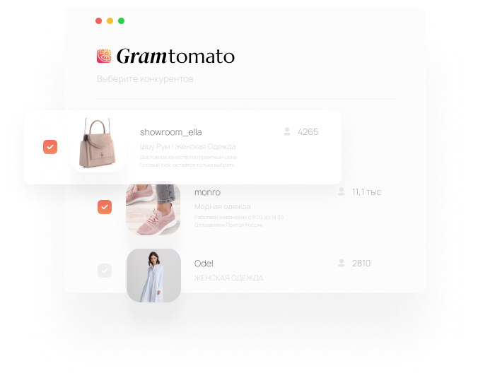 Выбор конкурентов